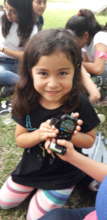 Miranda checking her glucose