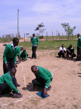 9th graders laying out the RainWater Court