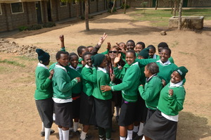 Mahiga girls with our friend Mary