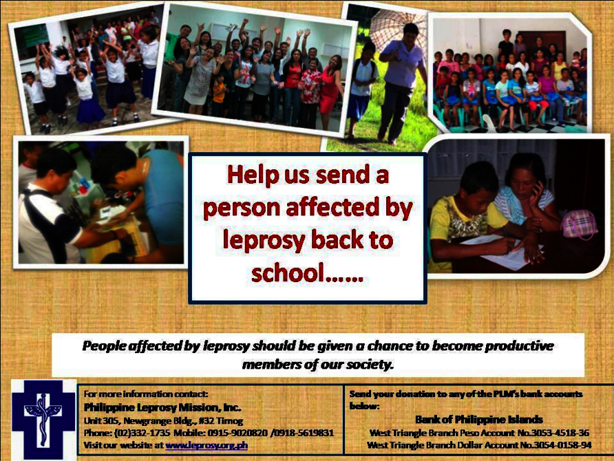 Transform lives of 30 Filipino Leprosy Patients