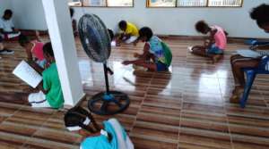 Kids doing the exam
