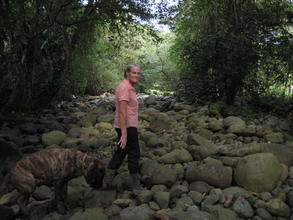 Doña Christina in the river with Peligro