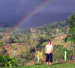 Cindy under a rainbow