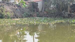 Homes on the river bank