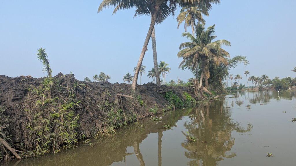 Strengthening river dyke