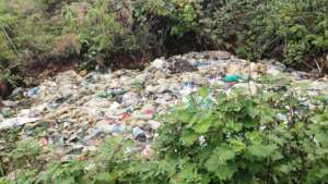 Waste dumped on slopes near Madamakulam
