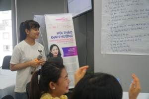 Students are discussing about the training program