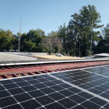 Closer view of new solar panels
