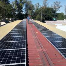 New solar panels on hospital roof