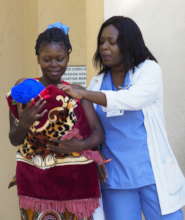 Close up of mother and baby with the MOIC