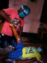 A child receives essential physiotherapy