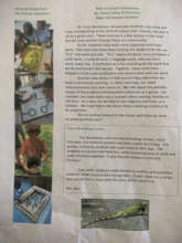 Students organize newsletter for school.