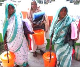 Lone widows with Relief Materials