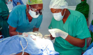 Dr. Lebbie in the OR