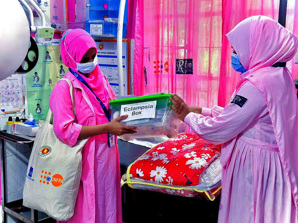 Midwife Supervisor Porna Kisku with other midwives