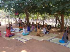Well-being class in village near Auroville