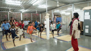 Yoga class at after-school