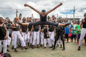 Abdul during our annual performance in Kibera