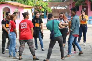 A team-building activity at Youth Conference