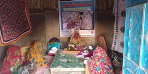 The Thar women learning the art of stitching