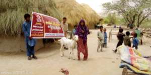 Women happy after getting Goat for her Family