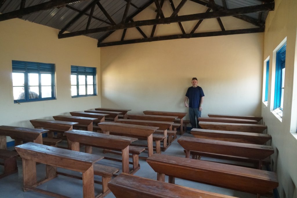 Desks and supplies for new school