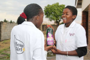 Tanatswa, right, is a skilled soap-maker