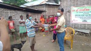 Distribution of masks and soap