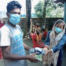 Mask and soap distribution in Sunsari, Oct. 2020