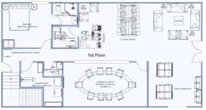 Drawing of the 1st floor Plan