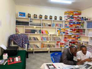 Our new library space being used by our teachers