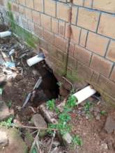Sinking foundation of girl's latrines