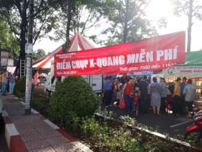 A sign indicating free chest X-ray screening