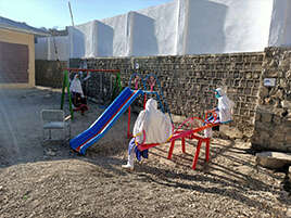 Playground equipment was also installed.