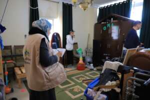 Heba inspecting the house