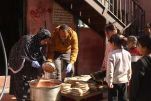 Distribution Point for meals and bread