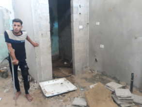 Showing his home before the rehabilitation