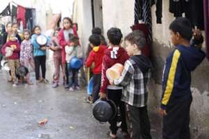 Children eagerly waiting for meals