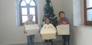 Big smiles after receiving gifts!