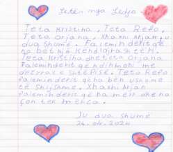 The letter Ledja wrote for the staff.