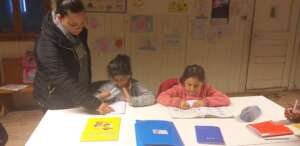 Homework time at the Gjirokaster soup kitchen