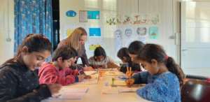 Homework time at the Gjirokaster soup kitchen