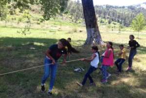 A tug of war in the shade