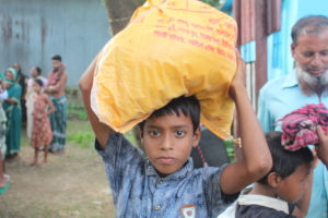 A Child After Receiving Relief Items