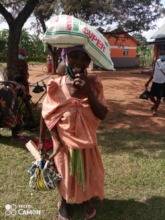 Community member receiving food package