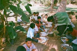 children having their food