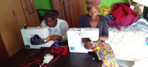 Sewing ladies making trousers