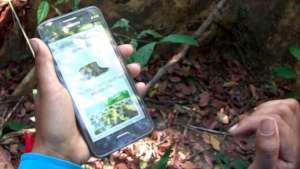 A closeup of the app used for data collection