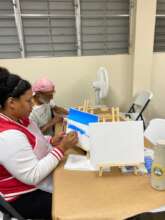 Resident enjoying the activity