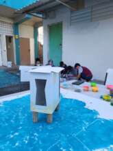 After-school program students doing activities